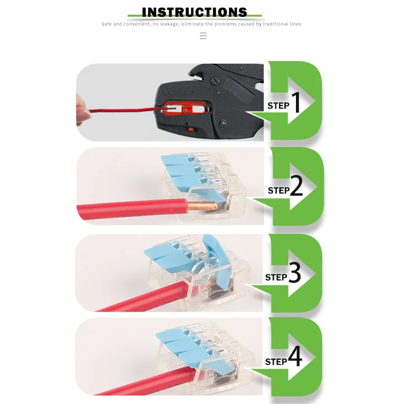 Conectores de cables con palanca naranja 221-412 413 414 415 Mini Cable rápido Conductor de cableado compacto universal Bloque de terminales push-in