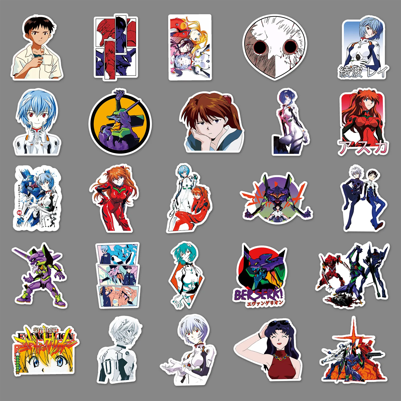 50pcs/set Cartoon New Anime NEON GENESIS EVANGELION EVA Asuka Ayanami Rei kawaii figure Waterproof DIY Sticker Gifts