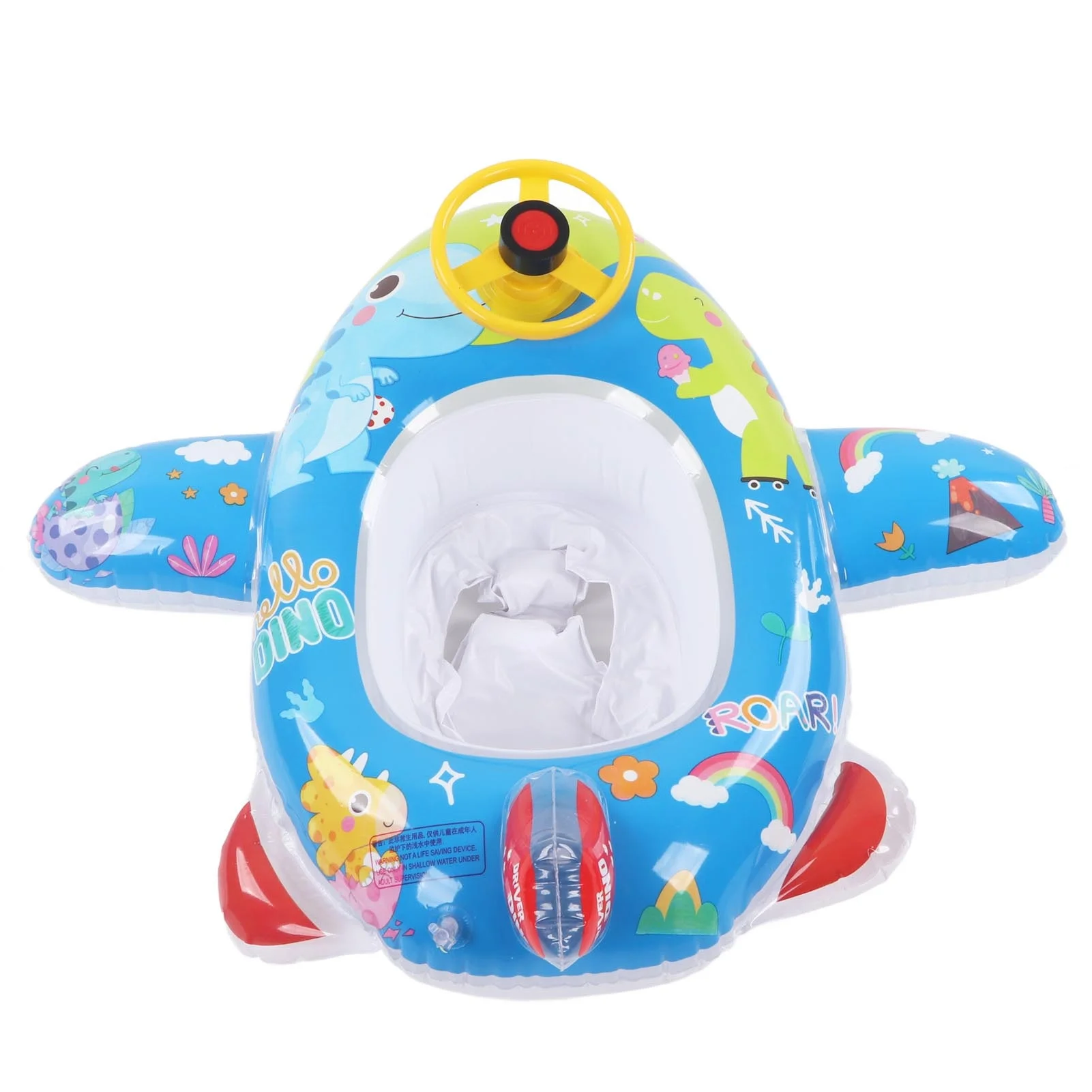 Kids Inflatable Pool Float Horn Sound Aircraft Shaped Prevent Leakage PVC Swimming Floats