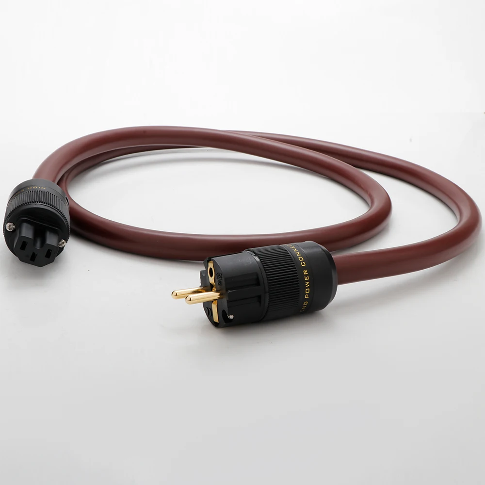 Preffair D520 OCC Single Crystal Koperen HiFi Audio Power Kabel US/EU/AU Schuko Versie Power kabel Met Vergulde Stekker