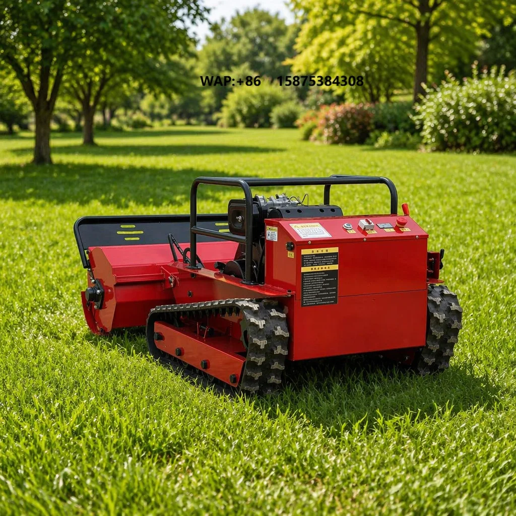 Crawler Remote Control Lawn Mower, Durable Flail Mower for Orchard Land Reclamation