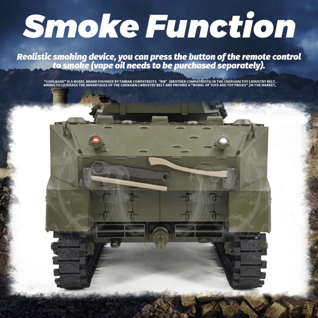 Радиоуправляемый танк 1:16 M8, самоходная артиллерия с вращением дымовой башни на 360° °   Электрический танк с дистанционным управлением, военная модель игрушки