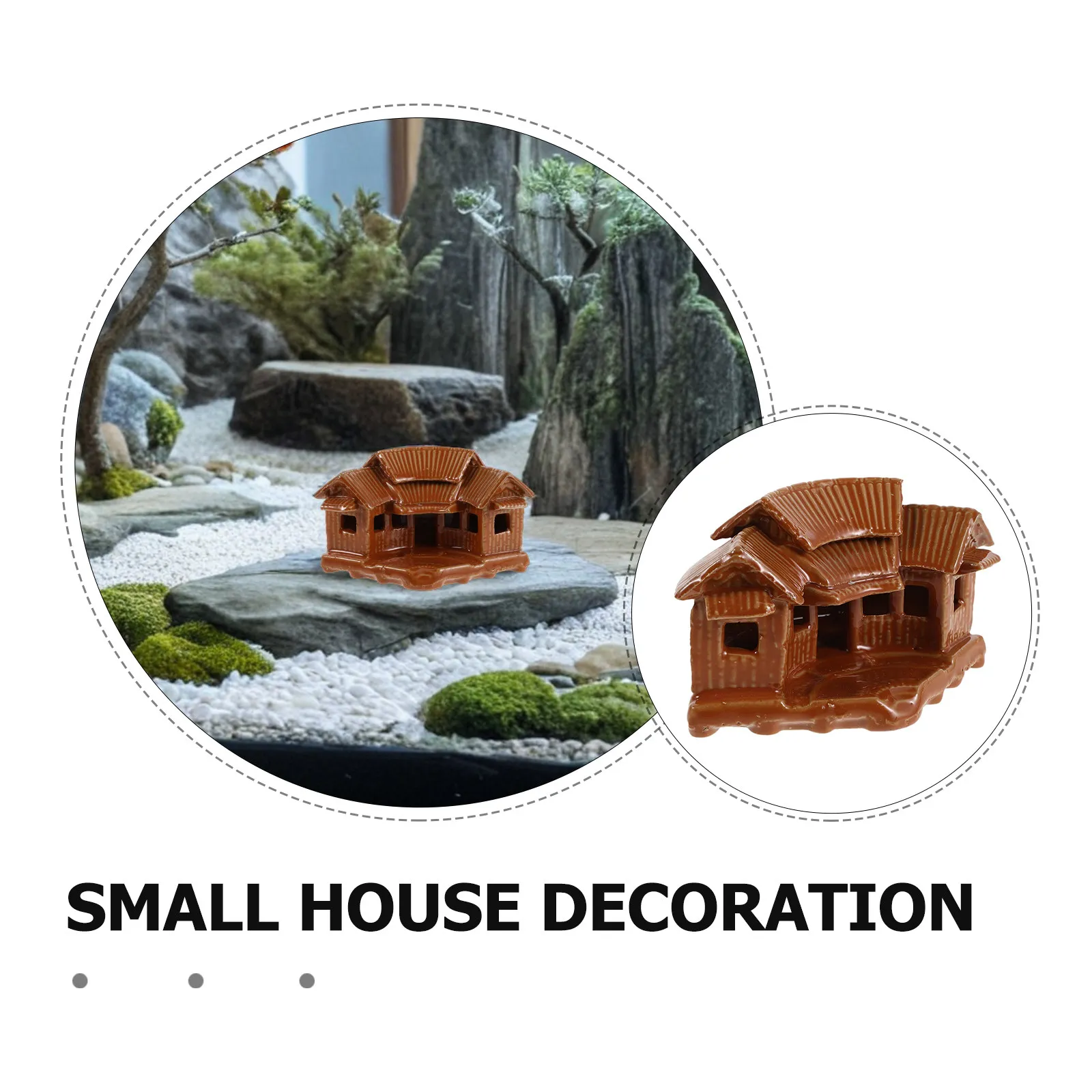 Mini Ceramic Vintage Micro Landscape Cottage Small Outdoor Plant Pot Fairy Garden Home Decor Micro Village Accessory