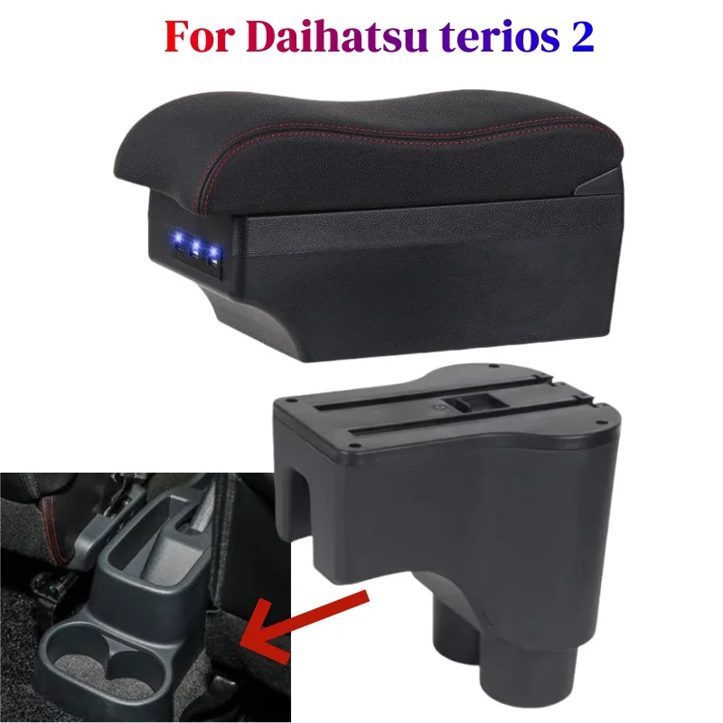 

Car Armrest Box For Daihatsu terios 2 for Perodua Myvi 2017-2018 Modification Retrofit Parts Storage Box with USB LED