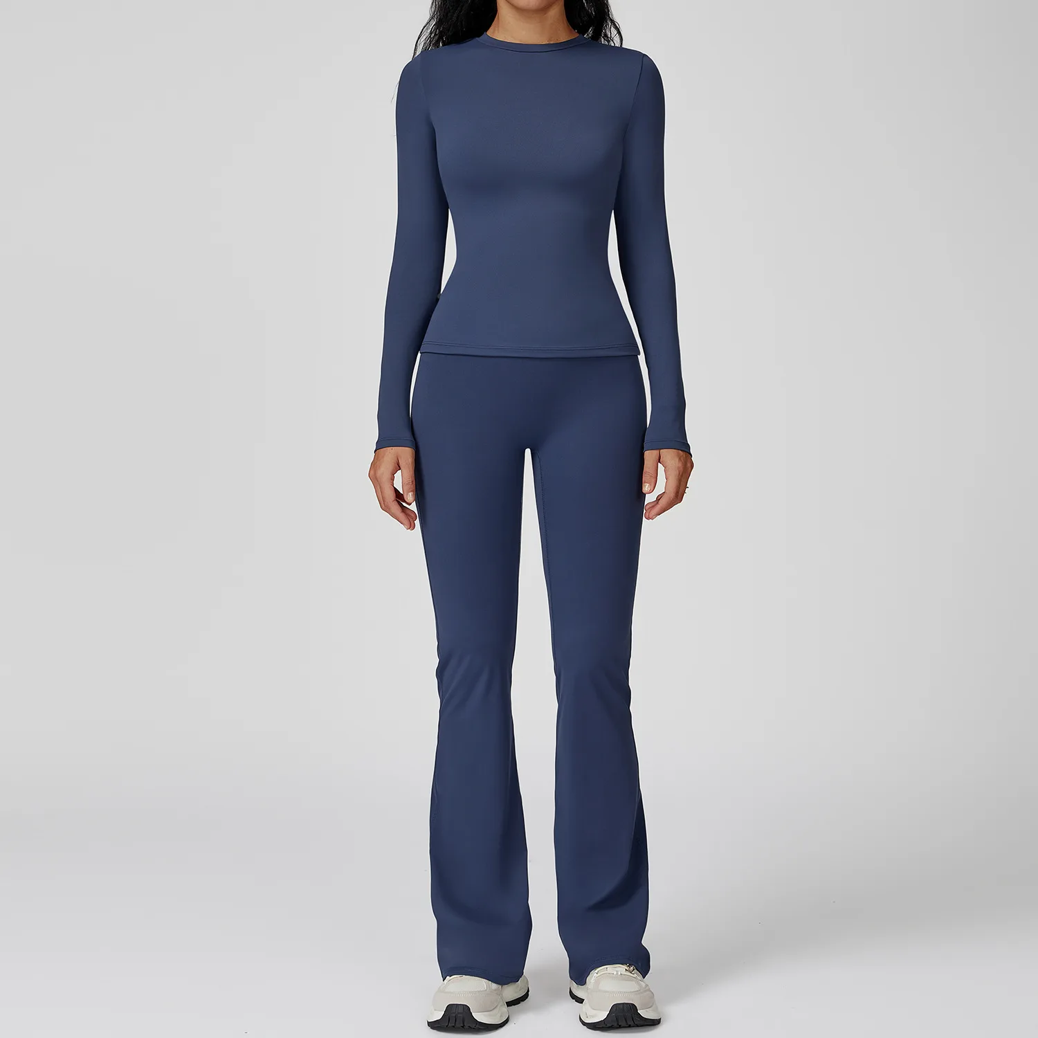 Yoga Set 2PCS Sportswear Sports Suits Women Tracksuits Gym Clothes Workout Legging Fitness Bra Crop Top Long Sleeve Sports Suit