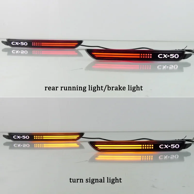 For Mazda CX-50 CX50 2022 2023 3-in-1 Functions 12V LED Bumper Light Rear Fog Lamp Brake Light Dynamic Turn Signal Reflector