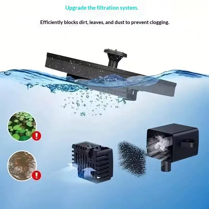 Mini Solar Water Fountain Perfect Gift Choice Solar Powered for Outdoor Garden Pond Pool Bird Bath Waterfall Decor