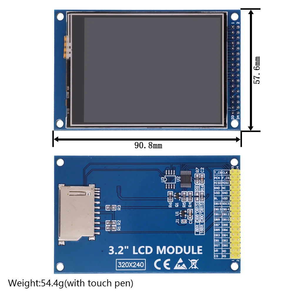 Wyświetlacz LCD 3.2 cal ekran dotykowy TFT kolorowy telewizor LCD ekran moduł wyświetlacza 320X240 ILI9341 kompatybilny punktualność Atom dla Arduino 2560 DIY