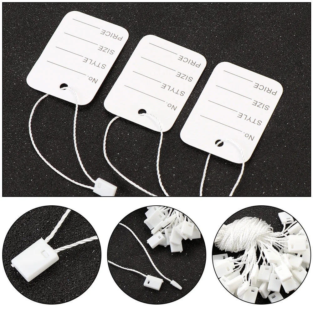 500/1000PCS Fasteners Garment Supplies Fittings Snap Lock Hangtags Hang Tag String Price Tags Clothing Label