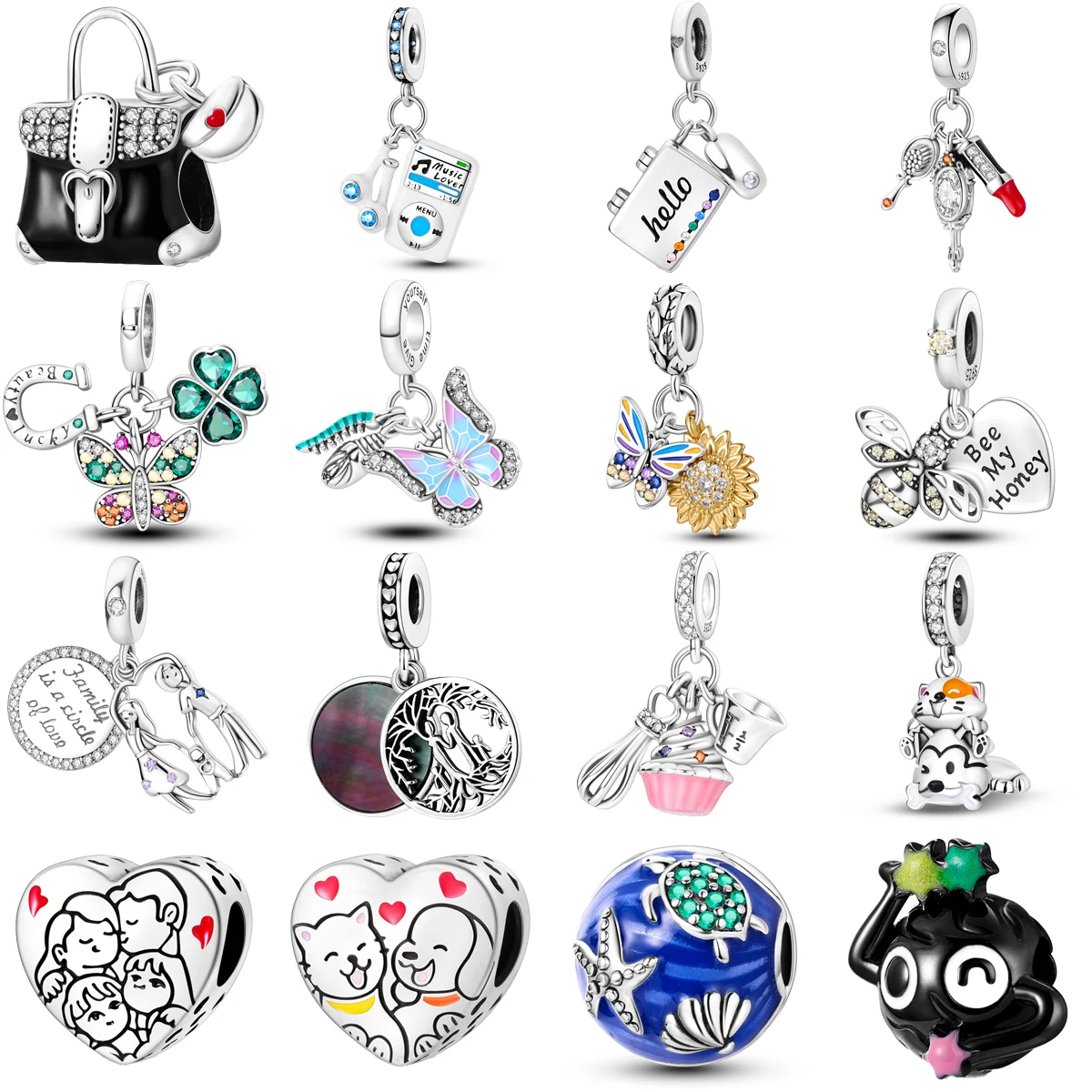 

925 Sterling Silver New Product Color Rainbow Balloon Charms Beads Fit Original Pandora Charms Bracelets DIY Jewelry For Women