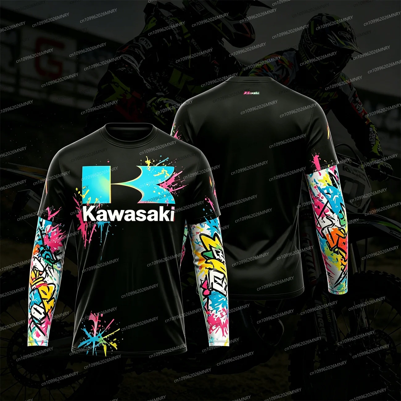 

Kawasaki Tshirt Motorcycle men long-sleeve t-shirts Kawasaki Tshirt Print Riding Men Tshirt Women's Tshirt Clothes Sports Top