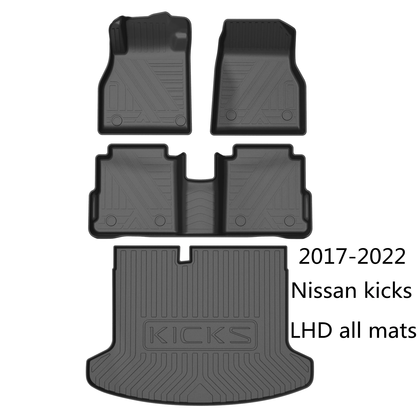 Use for Nissan kicks floor mats custom car All-Weather car foot pad Fit For Nissan kicks waterproof trunk mat car floor mats