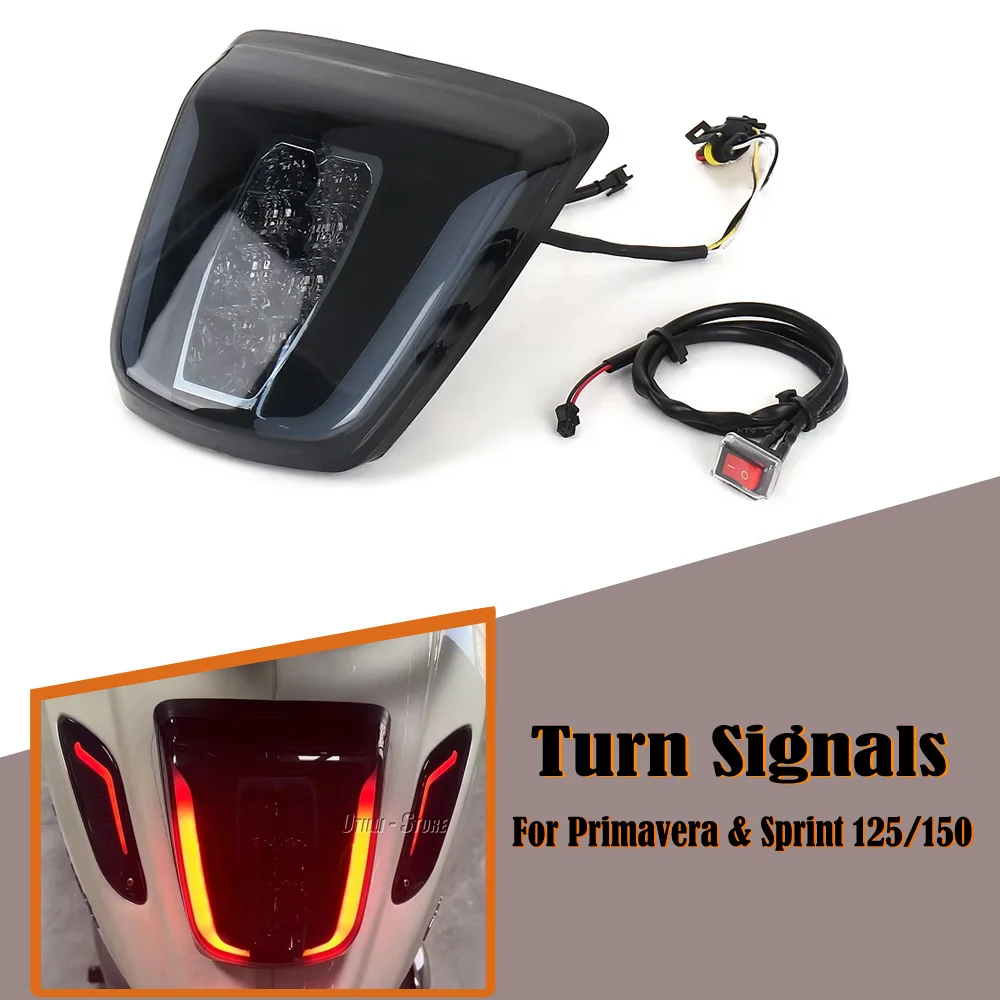 

Motorcycle Front Rear LED Brake Lights Turn Signal Lamps Taillights For Vespa Sprint 125 150 Primavera 150 125