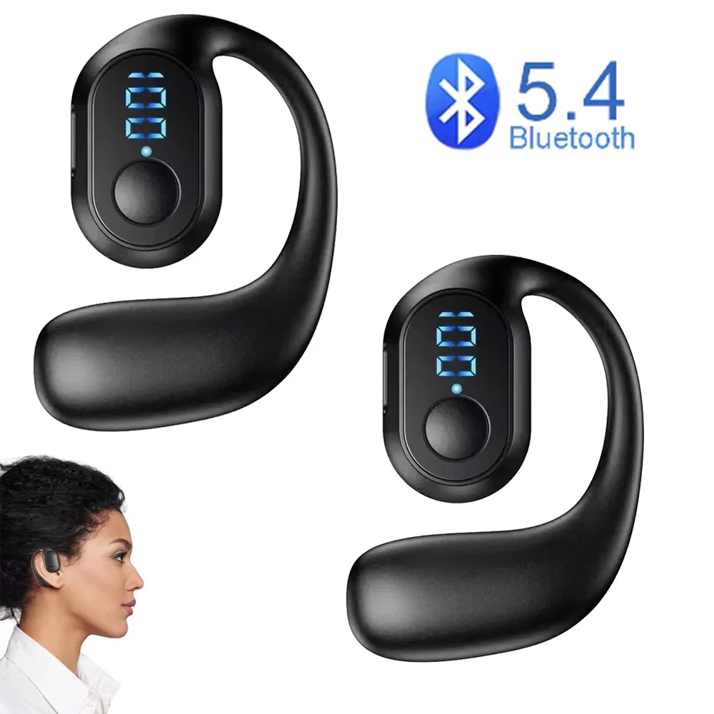 Single Ear Bluetooth 5.4 Headphone TWS Wireless Ear Hook Earphone HiFi Noise Reduction Headset Waterproof Earbud for Huawei