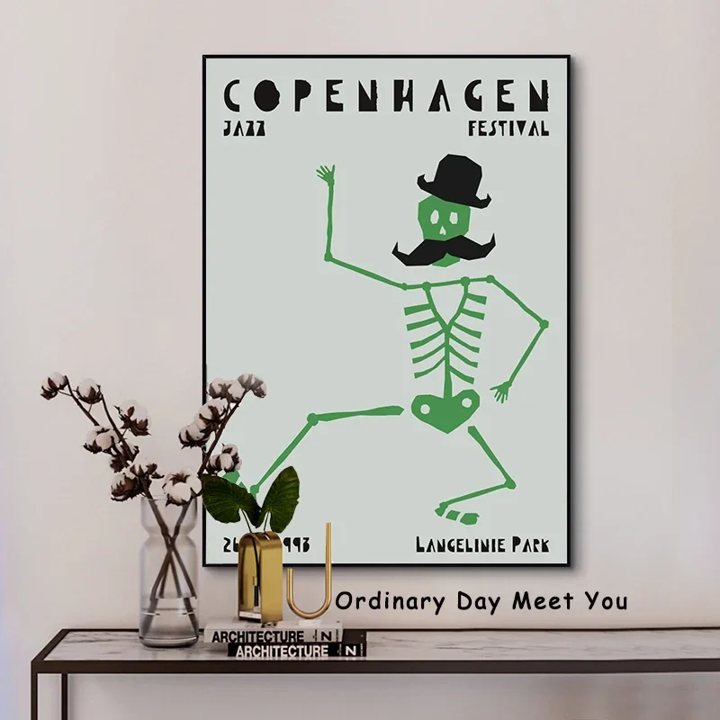 خمر الموسيقى المشارك قماش اللوحة أوستن بيومونت شيكاغو ستوكهولم الجاز مهرجان جدار صورة فنية لغرفة المعيشة ديكور المنزل #2