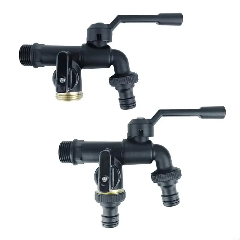 X9fa pulgada 3/4 pulgada Lavadora grifo agua doble outlet outlet grifo jardín exterior Adaptador grifo fácil
