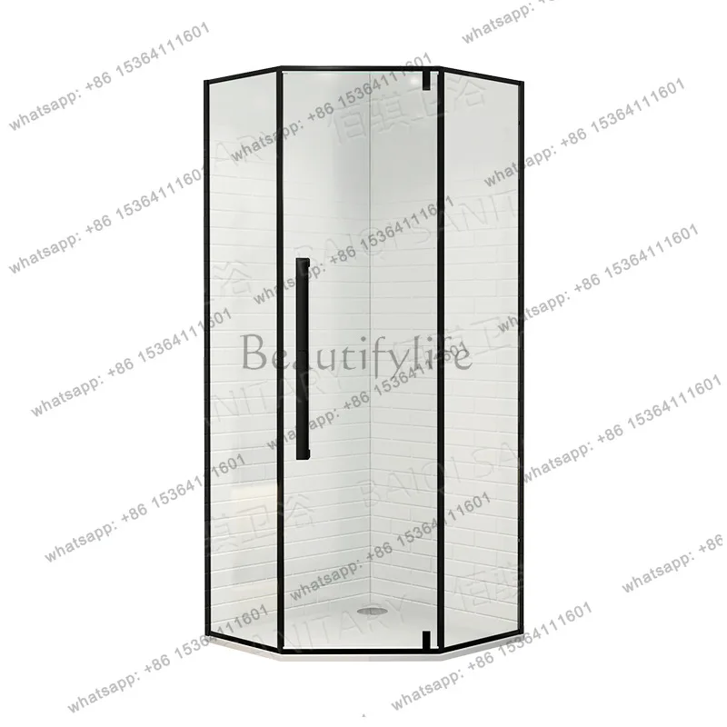

Modern Diamond Shower Room No Tray Dry and Wet Separation Bathroom Partition Glass Door