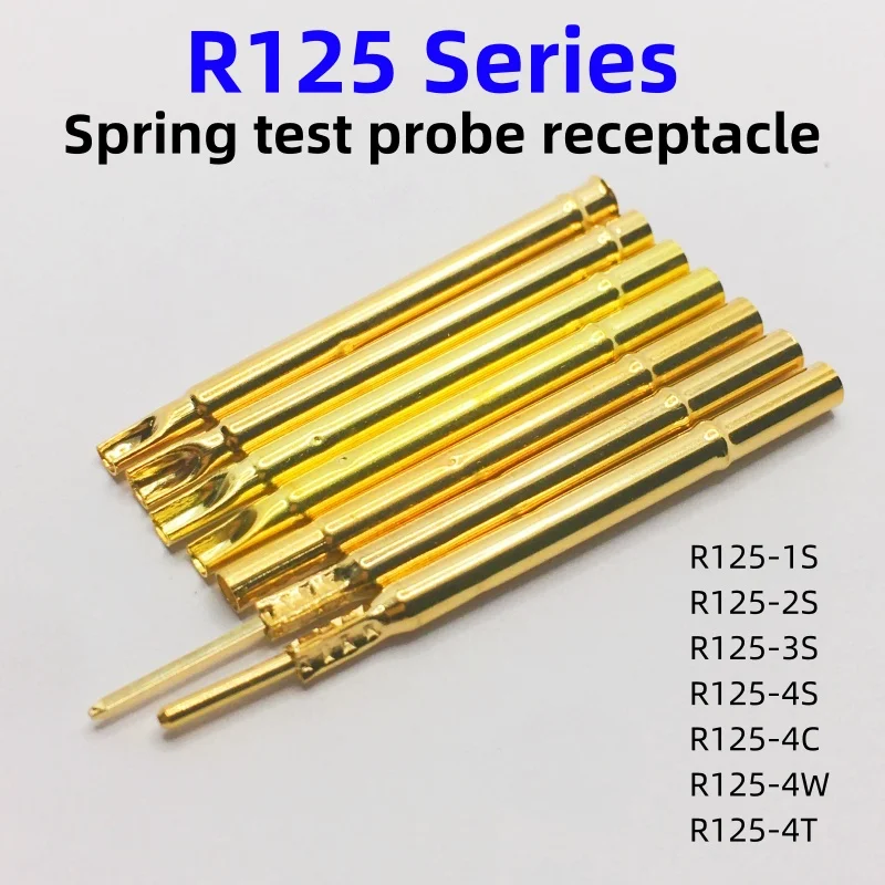 20/100PCS R125 Series PCB Test Probe Receptacle Pogo Pin Connection Socket R125-1S 2S 4S 4C 4W 4T Spring Test Pin P125-B P125-B1