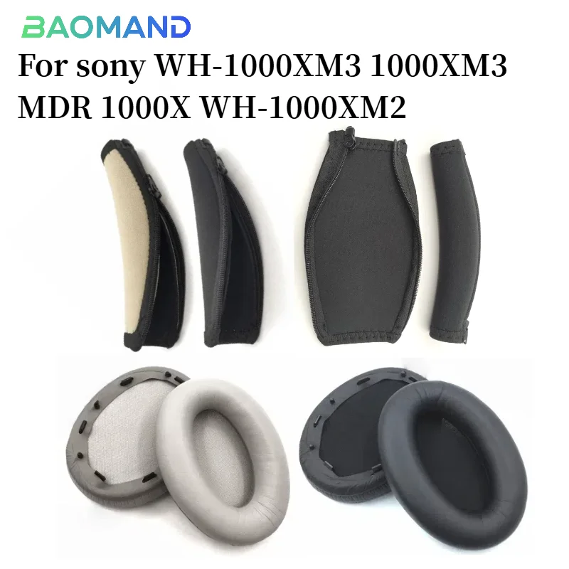 Replacement Sponge Ear Pads Headband Cushion Muffs for sony WH-1000XM3 1000XM3  MDR 1000X WH-1000XM2 Headphone Sleeves Head beam