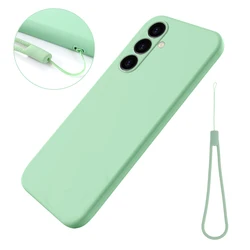 Silicone Case For Samsung Galaxy S24 FE Lanyard Case Skin-feel Ultra-thin Soft Anti-fall Shockproof Cover For Samsung S24FE