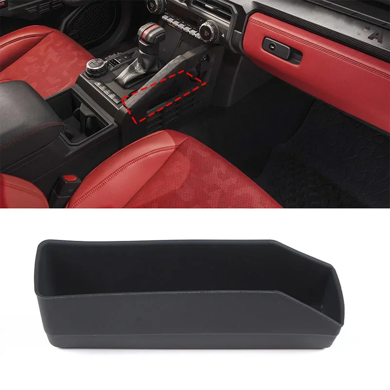 

For Toyota Tacoma 2024 Silicone Black Car Center Control Gear Armrest Box Storage Box Mobile Phone Tray Auto Accessories