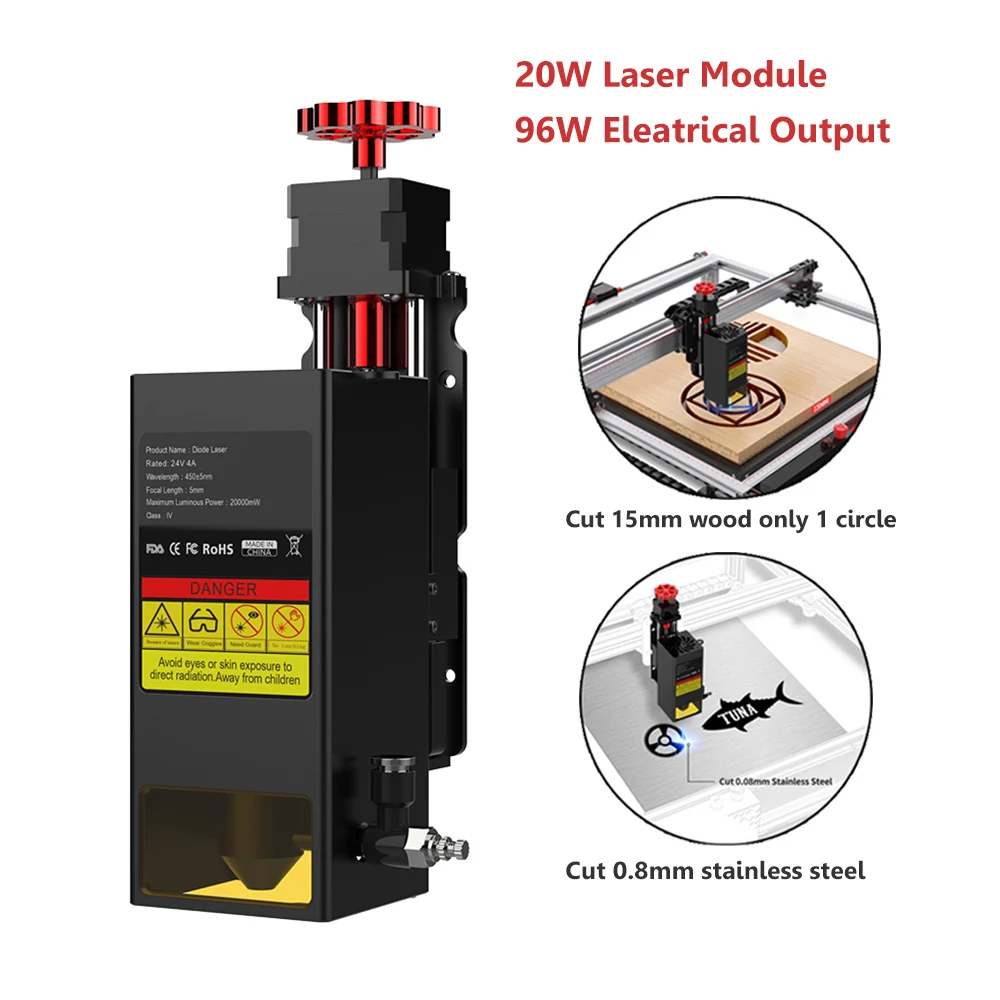 

Twotrees 20W Optical Output Laser Module Air Assist Laser Kit for TS2 TTC450 Laser CNC Cutting Engraving Machine DIY Tools