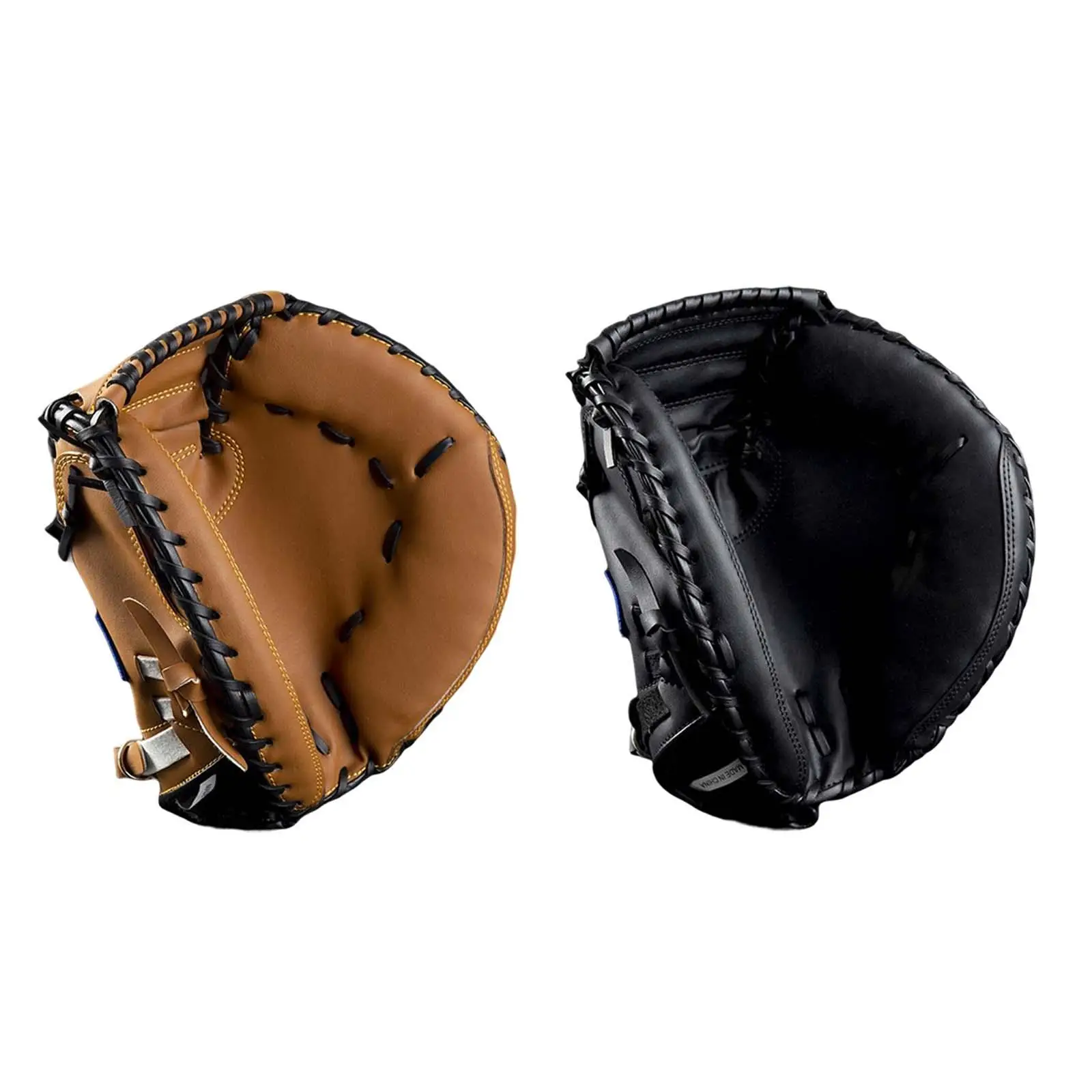 Honkbalveldhandschoen 12,5" PU lederen Catcher's Mitt Softbalhandschoen voor buitensporten Beginner Spelen Training Volwassenen Oefenen