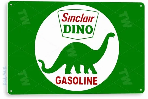 TIN SIGN Dino Gas Oil Sign, Station, Garage, Auto Shop, Retro A608 --Tin Sign