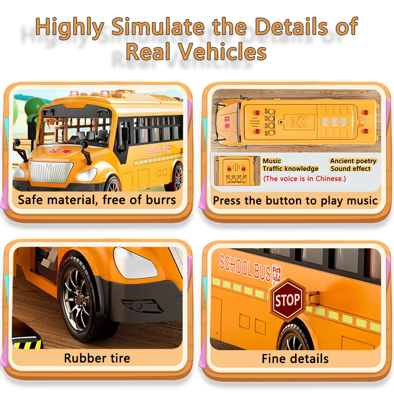 حافلات كبيرة للأطفال نموذج سيارات لعب محاكاة حافلة مدرسية ذات الطابقين حافلة قابلة للتحويل أضواء التراجع الأصوات ألعاب الأطفال الصغار هدية