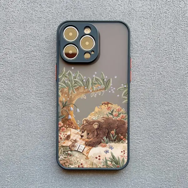 Cartoon Tier Freizeit Telefon Fall Für iPhone XR XS X 17 16 11 12 13 14 15 Pro Max mini 16 15 14 Plus Stoßfest Matte Abdeckung – Detail 3
