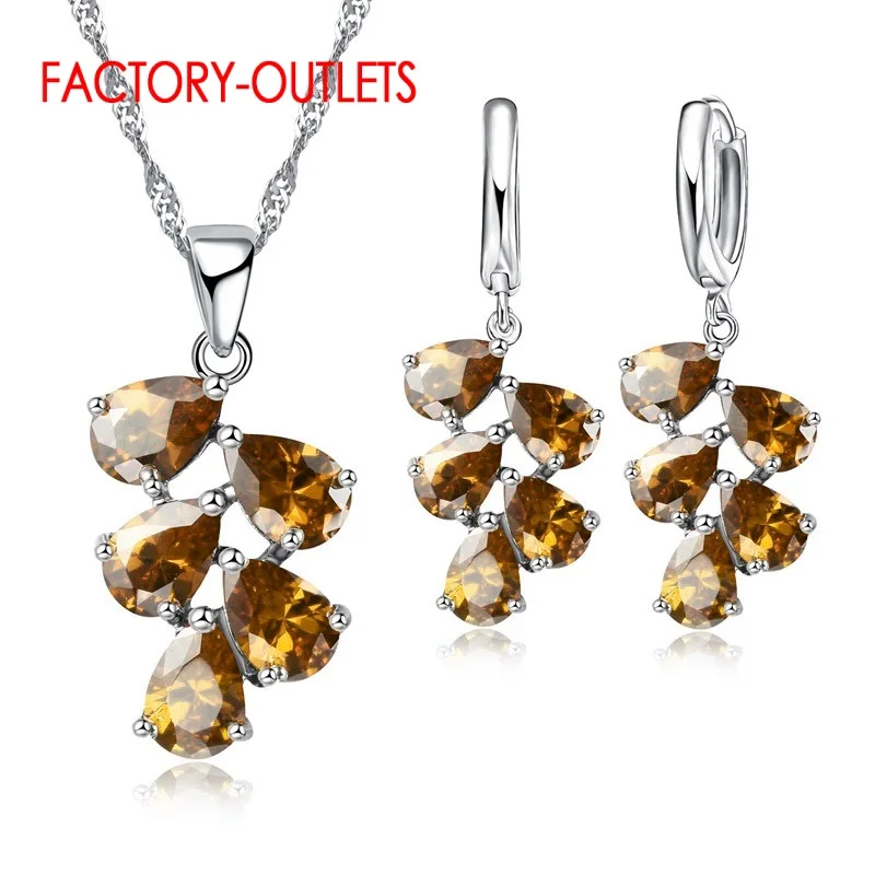 925 Sterling Silver Bridal Jewelry Sets with Austrian Crystals