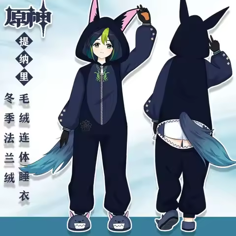 WAT18 Game Genshin Impact Xiao Tighnari Nahida Kaedehara Kazuha Wanderer Cosplay Costume Kigurumi Pajamas Plush Winter New 2025