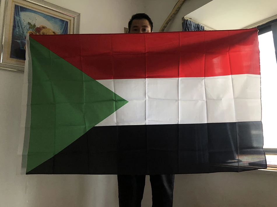 Bandera nacional Sudán poliéster doble cara 150x90cm - imagen 2