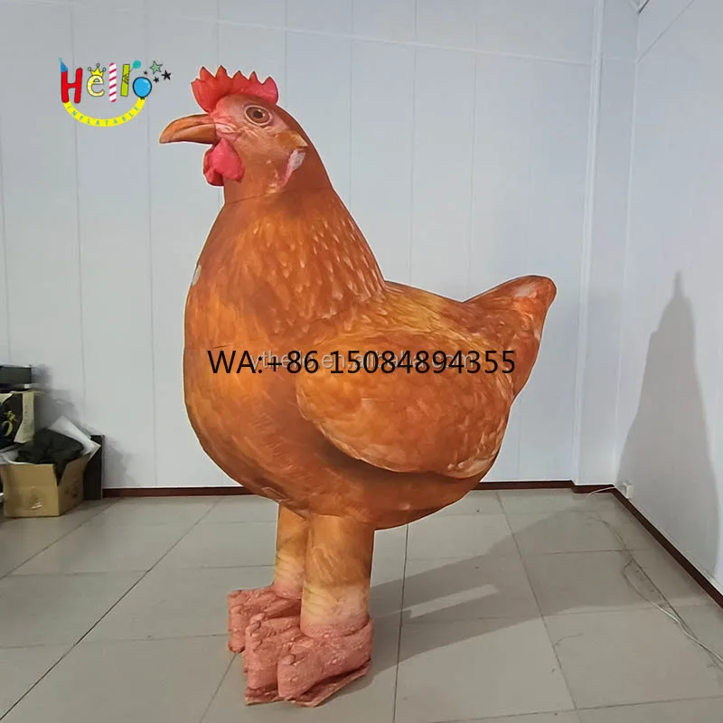 Disfraz Inflable de Gallina para Decoración de Eventos, Disfraz de Animal de Dibujos Animados Inflable para Adultos