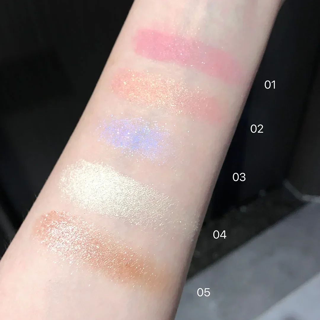 ผีเสื้อพีช Glitter Eye Shadow Palette Pearlescent Shimmer Highlighter ยาวนาน Brighten เงาคริสตัลแต่งหน้า