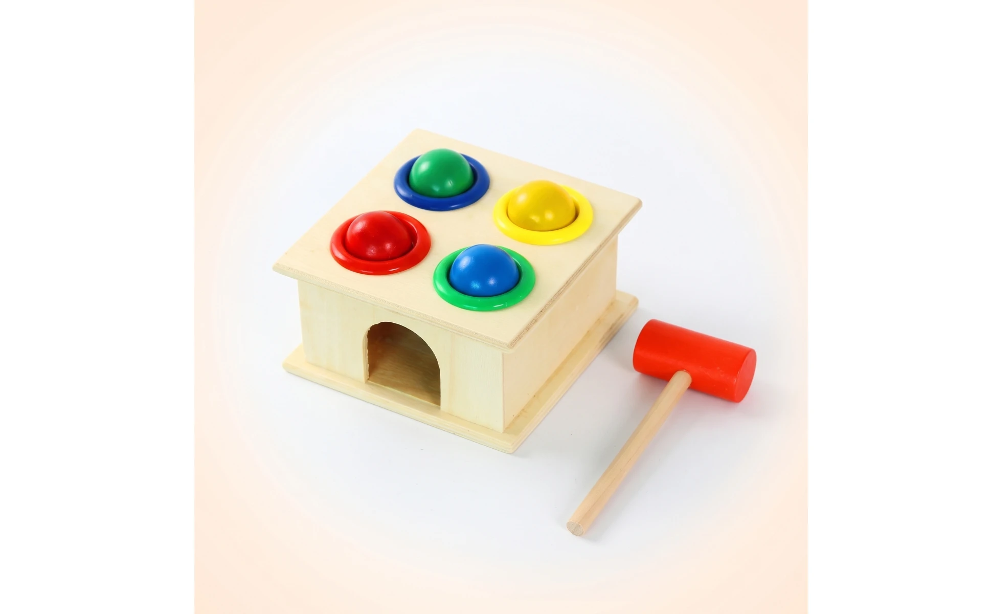 Wooden Pounding Toy Compact Hammering Toy Wooden Mallet Lightweight Mini for Toddlers, Playroom, Classroom