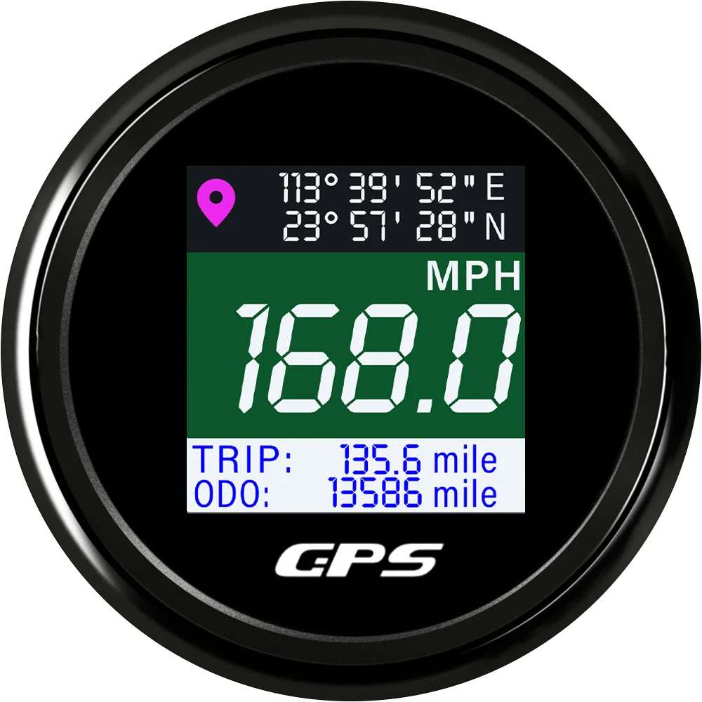 Nieuwe Waterdichte Digitale Gps Snelheidsmeter Verstelbare Lcd Kilometerteller Snelheidsmeter Met Gps Antenne Voor Boot Auto Motorfiets Motorjacht
