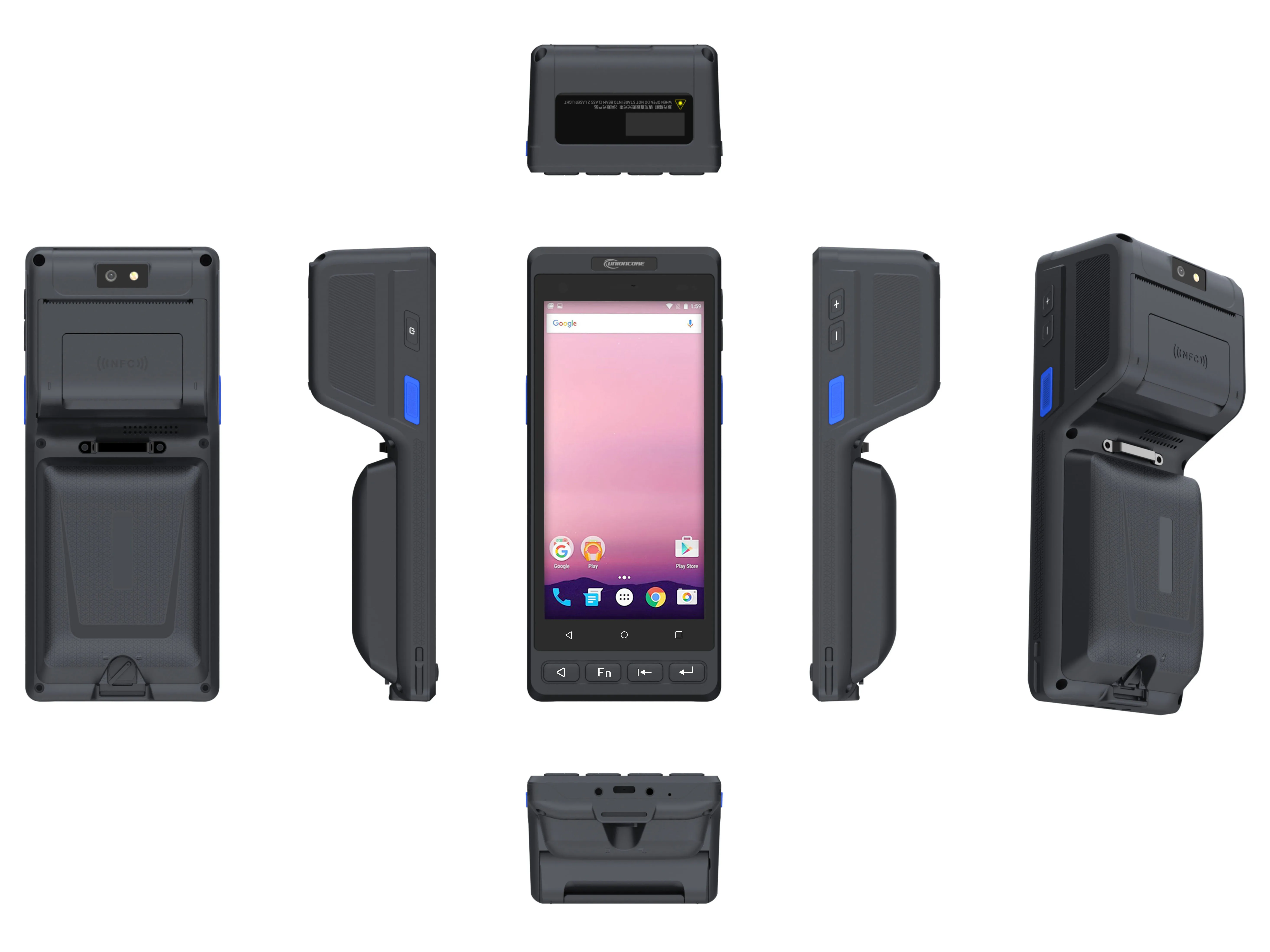 X8 محمول POS PDA مع طابعة فواتير/ملصقات مقاس 2 بوصة لبطارية العمل الطويلة للأعمال الخارجية