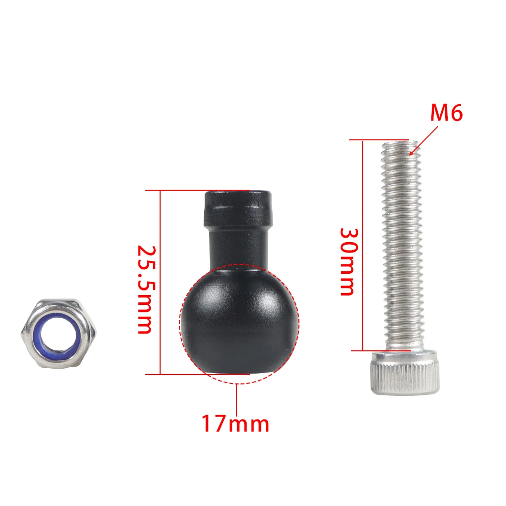 17mm Kugelkopf Adapter halterung Aluminium legierung für Stativ Motorrad Fahrrad GPS Clip Ständer Anschluss Handy halterung – Detail 16