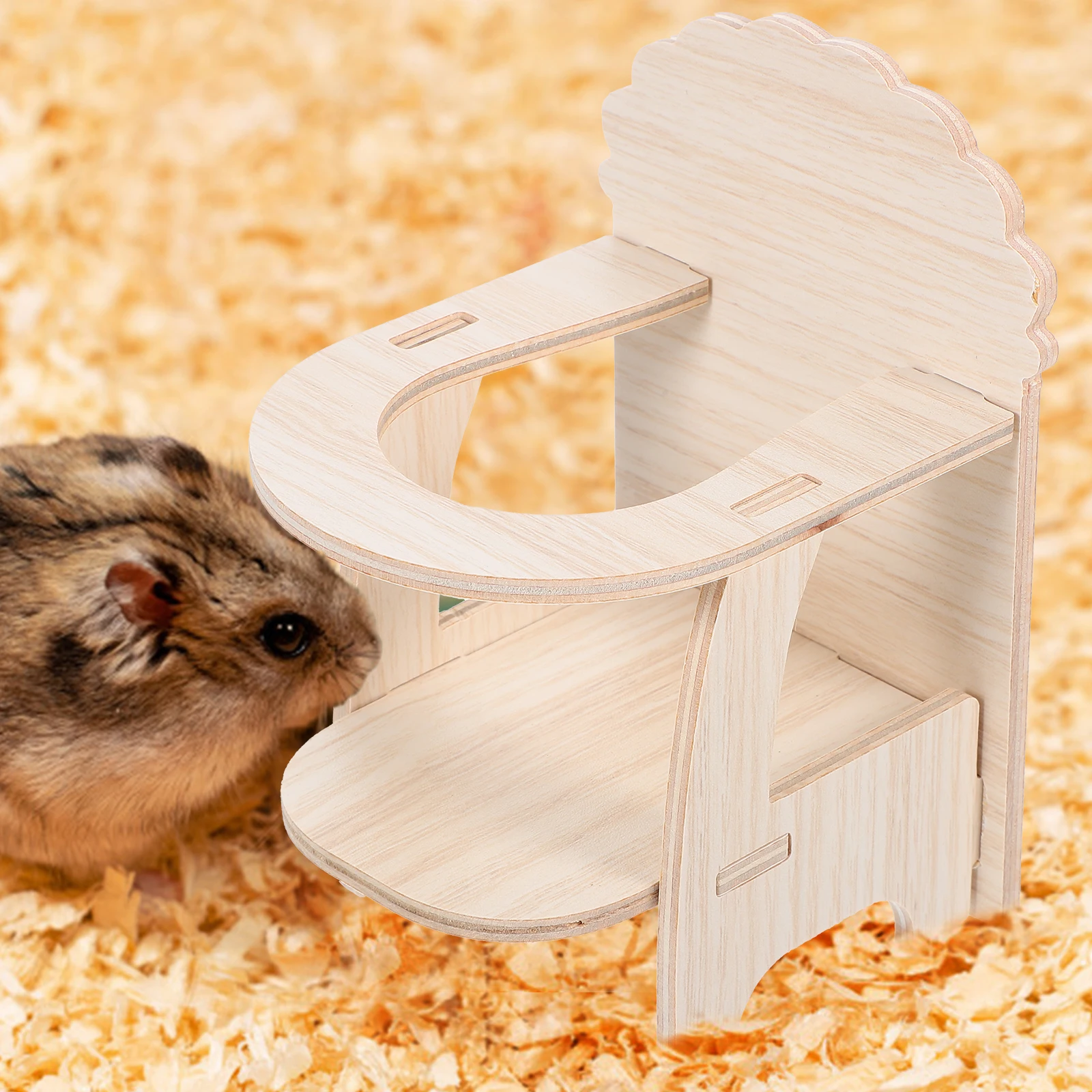 

Wooden Hamster Chair Guinea Pig Hedgehog Small Animal Furniture Mini Pet Chairs High Dining Table Toy Accessory Home Decor