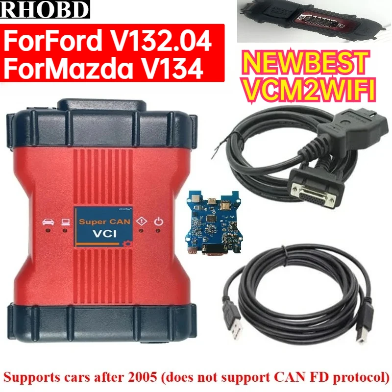 NOVO para Ford V132.04 e Mazda V134 IDS VCM 2 em 1 Scanner de Diagnóstico Automotivo OBD2 para Programação Inteligente J2534 e Codificação de ECU com WIFI
