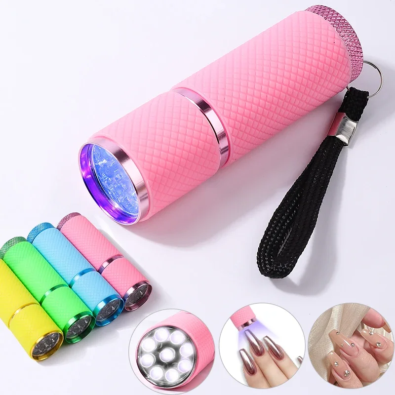 Mini Lanterna 9 LEDs, Secador de Unhas, Lâmpada UV para Esmalte em Gel, Ferramentas de Manicure, Máquina Portátil de Secagem Rápida