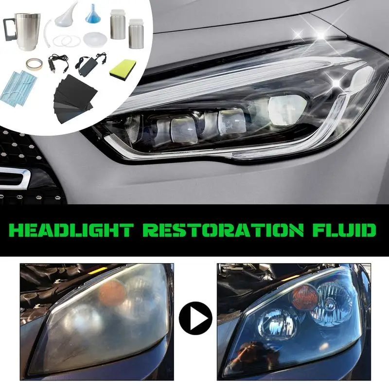 

Headlight Restorer Kit Headlamp Cleaning Restores Brightness Kit Easy Heavy-Duty Restoration Car Care Kit Quick And Simple