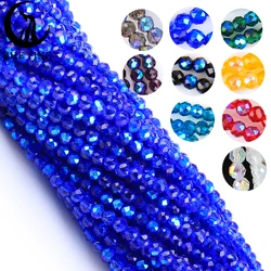 10 Strands Plating AB Crystal Beads Shining Faceted 2mm Small Loose Beads for Bracelet Necklace Making Jewelry Accessories