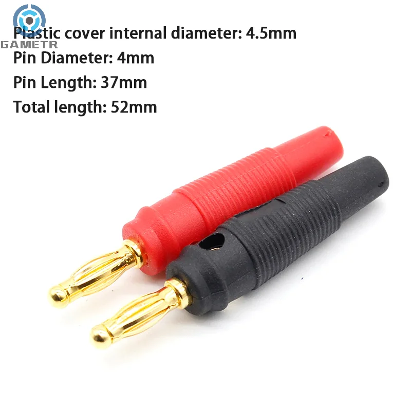 4 Stuks Zachte Rubberen Mouw Soldeervrije 4Mm Plug Puur Kopervergulde Muziek Luidsprekerkabel Draad Pin Lantaarn Kop Banaan Connector