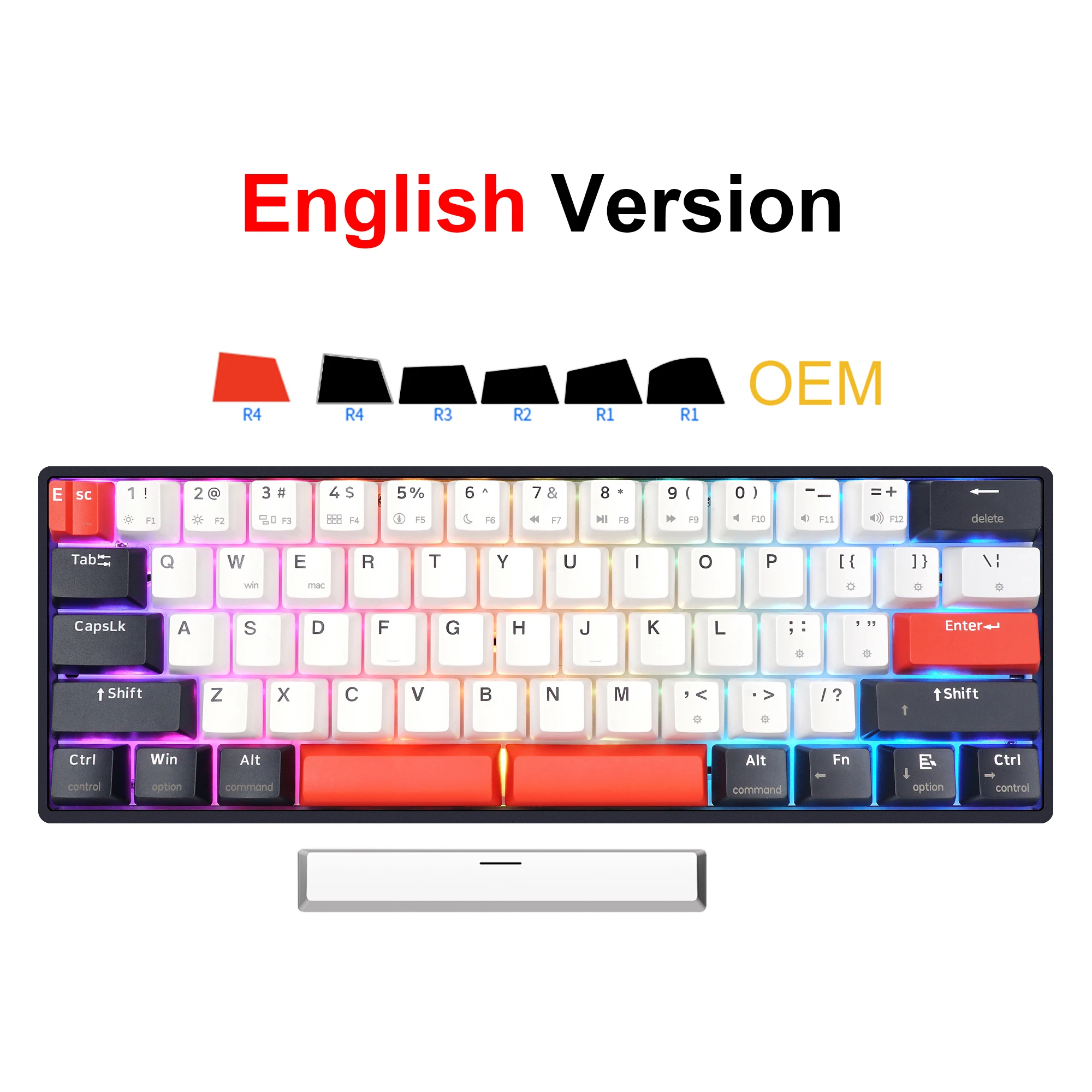 SKYLOONG GK61 Arabisch toetsenbord QMK/VIA 60% laag profiel bedraad computer mechanisch speltoetsenbord PBT Keycap North Face RGB LED