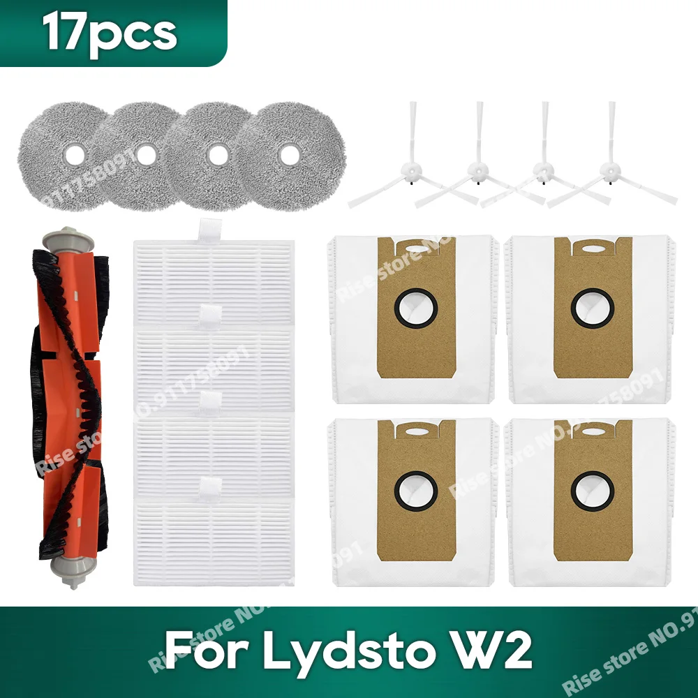 Accessories Compatible For Lydsto W2, Kyvol Cybovac S60, AICLE INS-200, inic iX10 Robot Vacuum Spare Parts Dust Bag Filter Mop