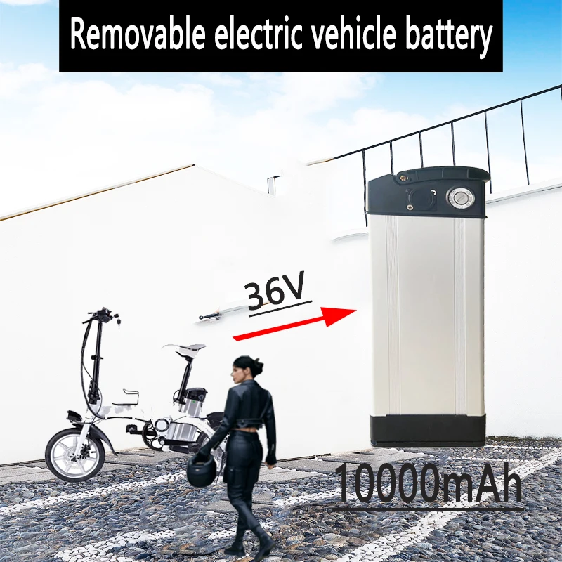 Batteria per bici elettrica 36V 10000mah Custodia per pesci argento Kit di conversione Haiba per bici da motore Bicicletta elettrica