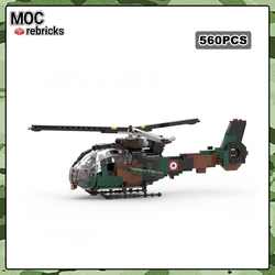 MOC Modern Military SA342 Light Armed Helicopter Building Blocks Model Aircraft 334PCS Bricks Tech Assembly Toy Men Gifts