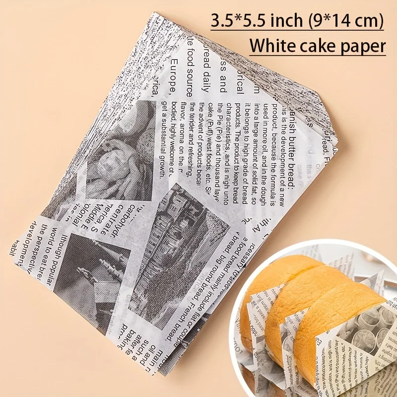 100 PCS Cake Roll Separator Paper Swiss Roll Border Wrapping Papers Food Grade Bread Cake Oven Baking Pan Greaseproof Paper